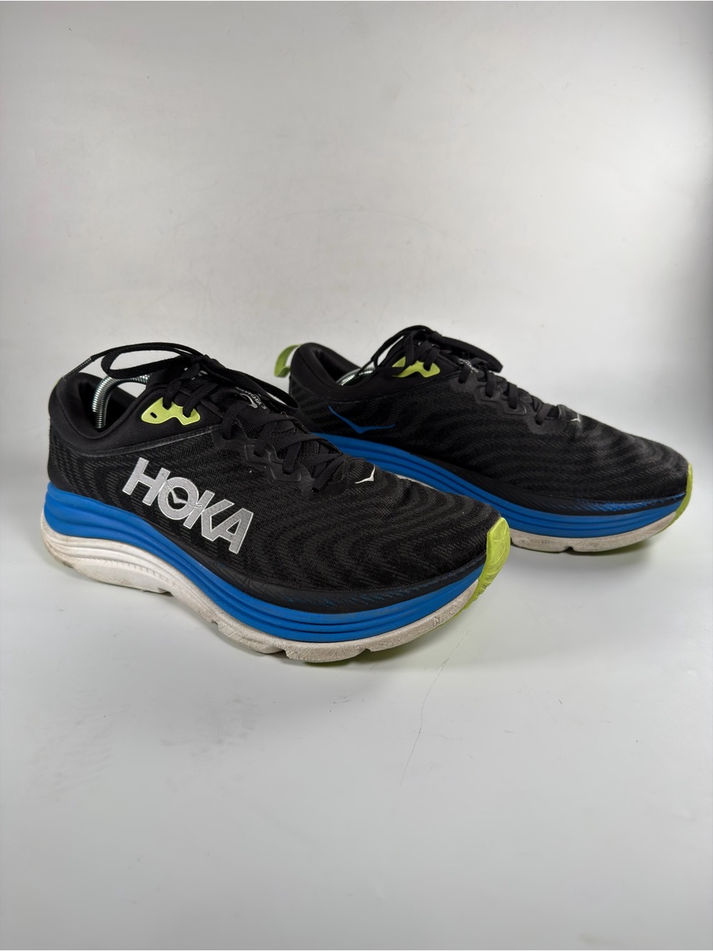 Hoka Gaviota 5 Mens Size 13D Stability Running Shoes Black Blue Sneakers